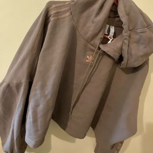 ADDIDAS 1X BROWN CROPPED HOODIE